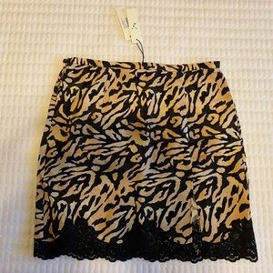 NWT Fleur Du Mal James Lace Slip Skirt Tiger small